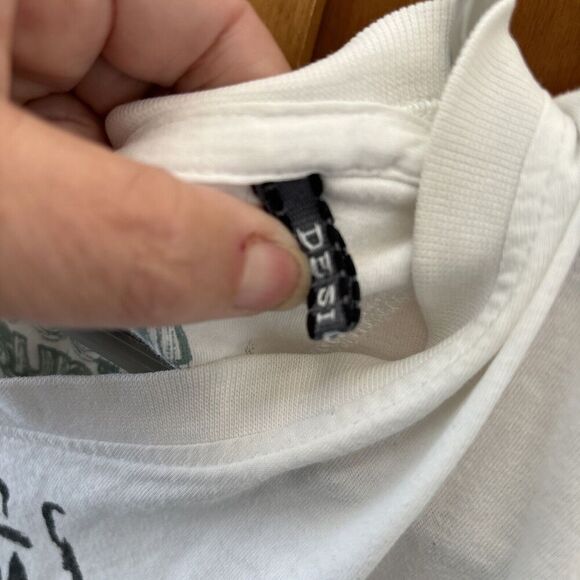 Desigual t shirt Men White XL Street Art Print Graffiti Viscose Colorful - Picture 6 of 12